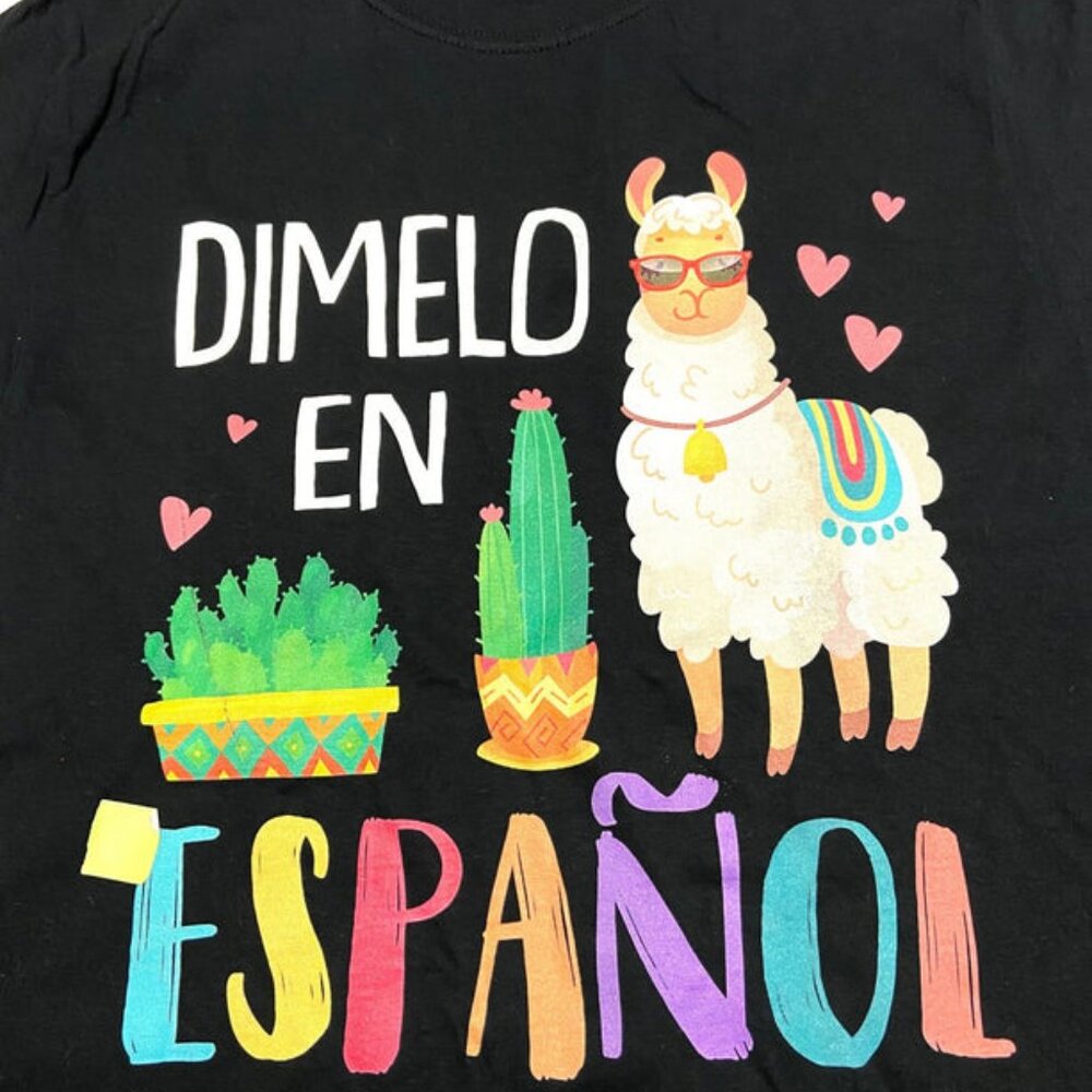 "Dimelo En Espanol" Adult Small NOS Black T-Shirt